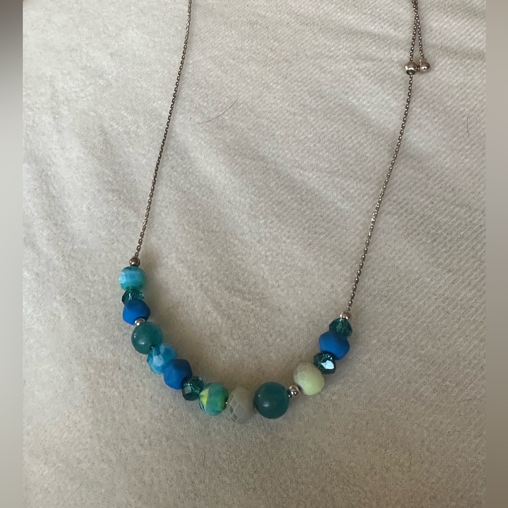 Alex and Ani necklace blue beads